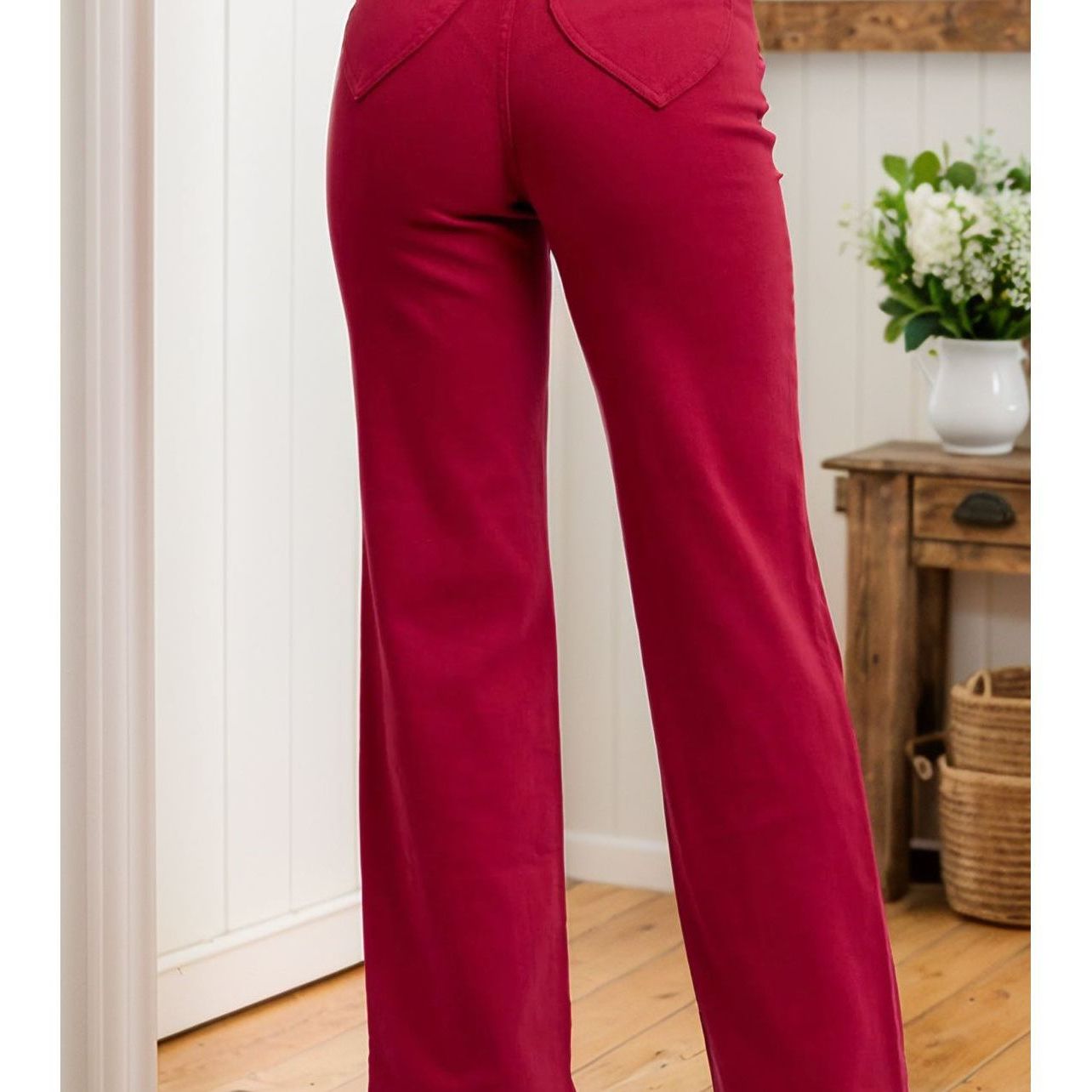 Scarlet Hearts Judy Blue Straight Leg