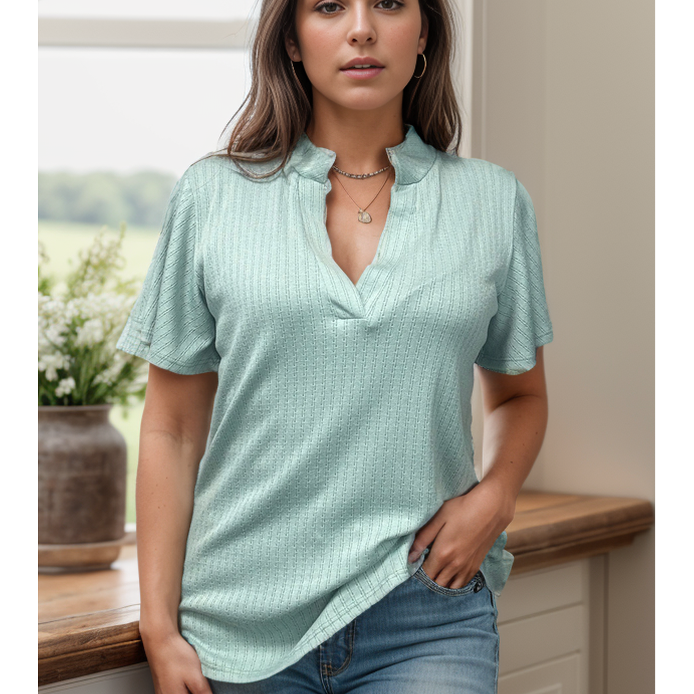 Simply Sage - Short Sleeve Gabby