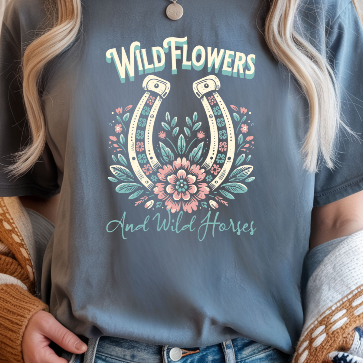 Wild Horses & Flowers Graphic Tee