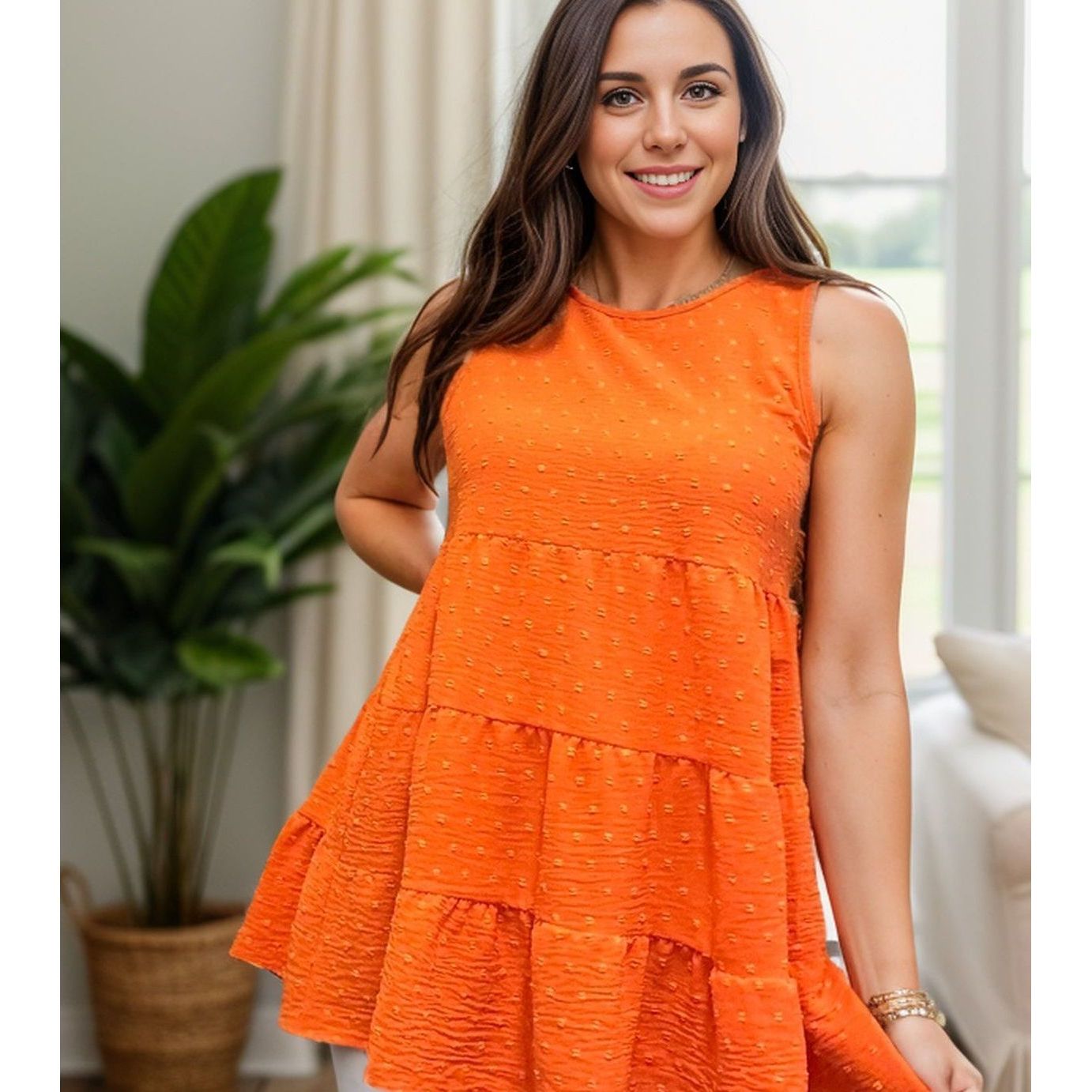 Sun Kissed - Sleeveless Tiered Top