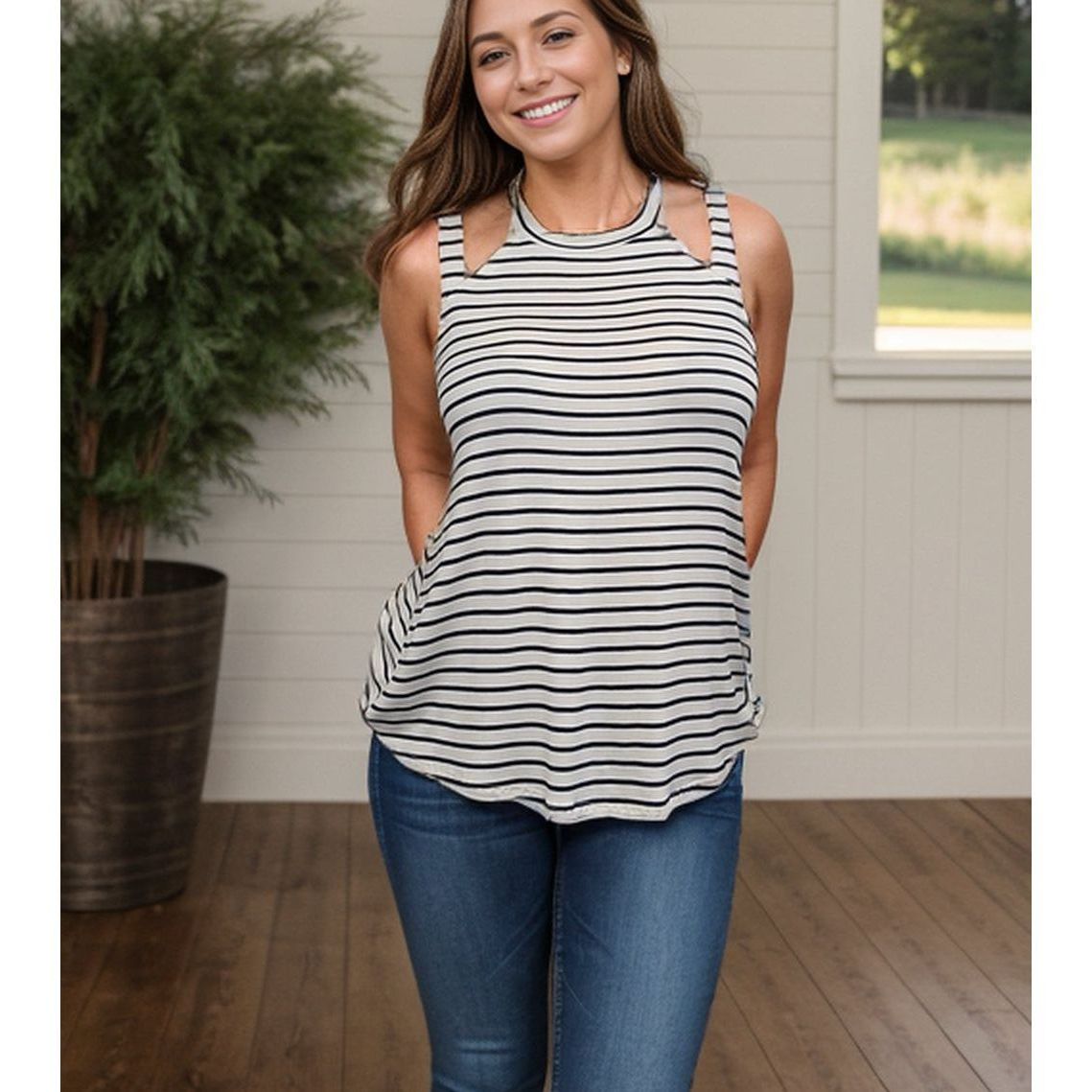 Two In One - Striped Tank