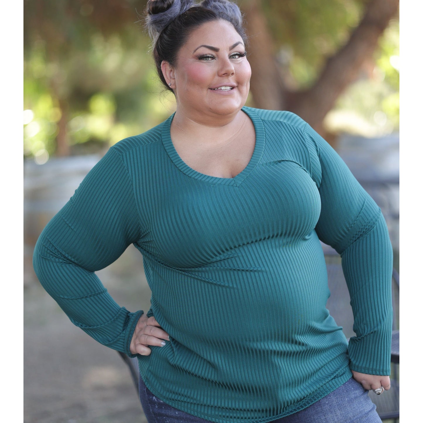 Subtly Striped Long Sleeve Top