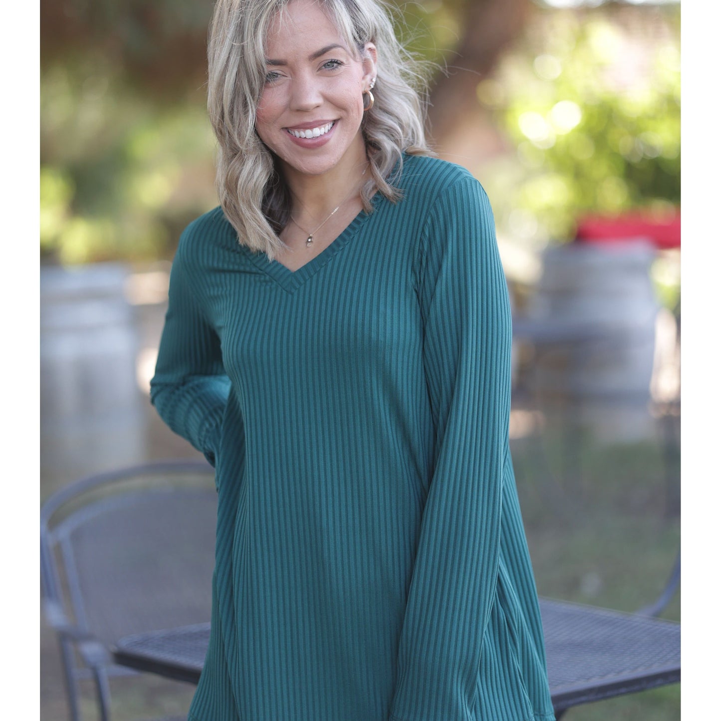 Subtly Striped Long Sleeve Top