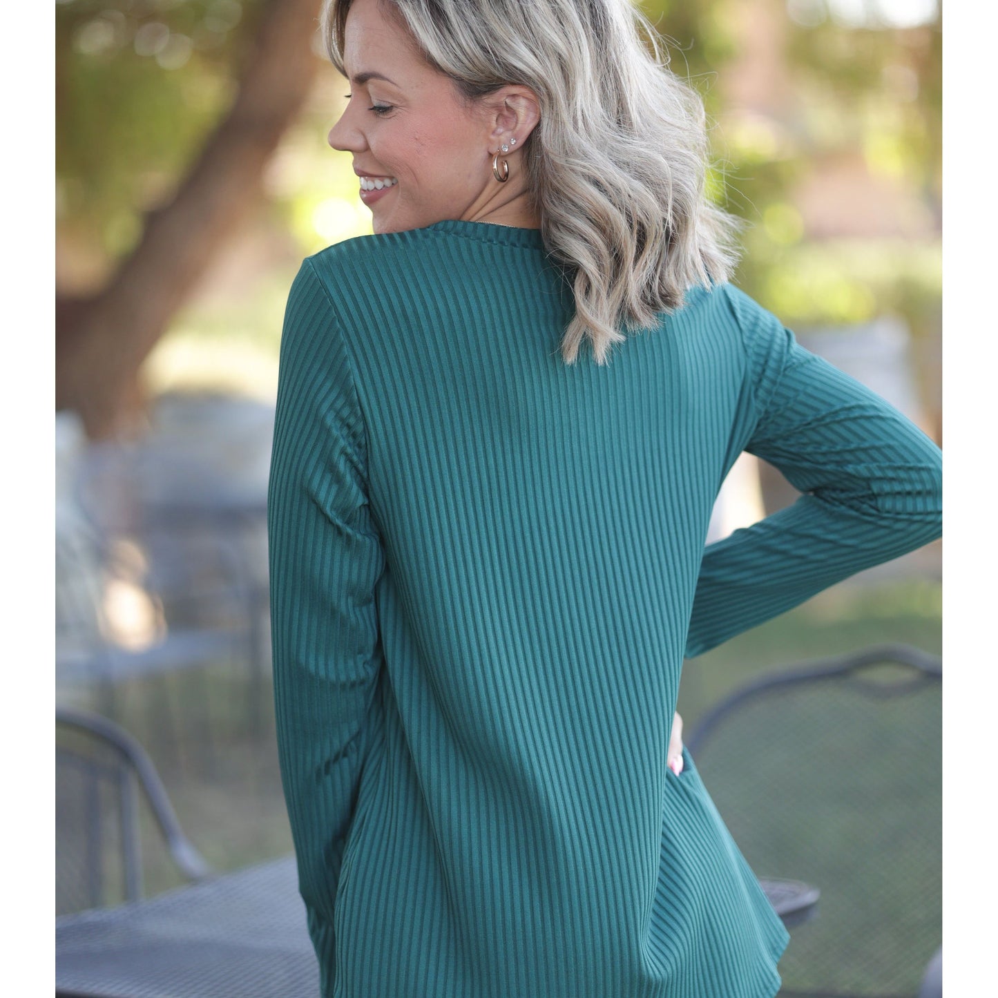 Subtly Striped Long Sleeve Top