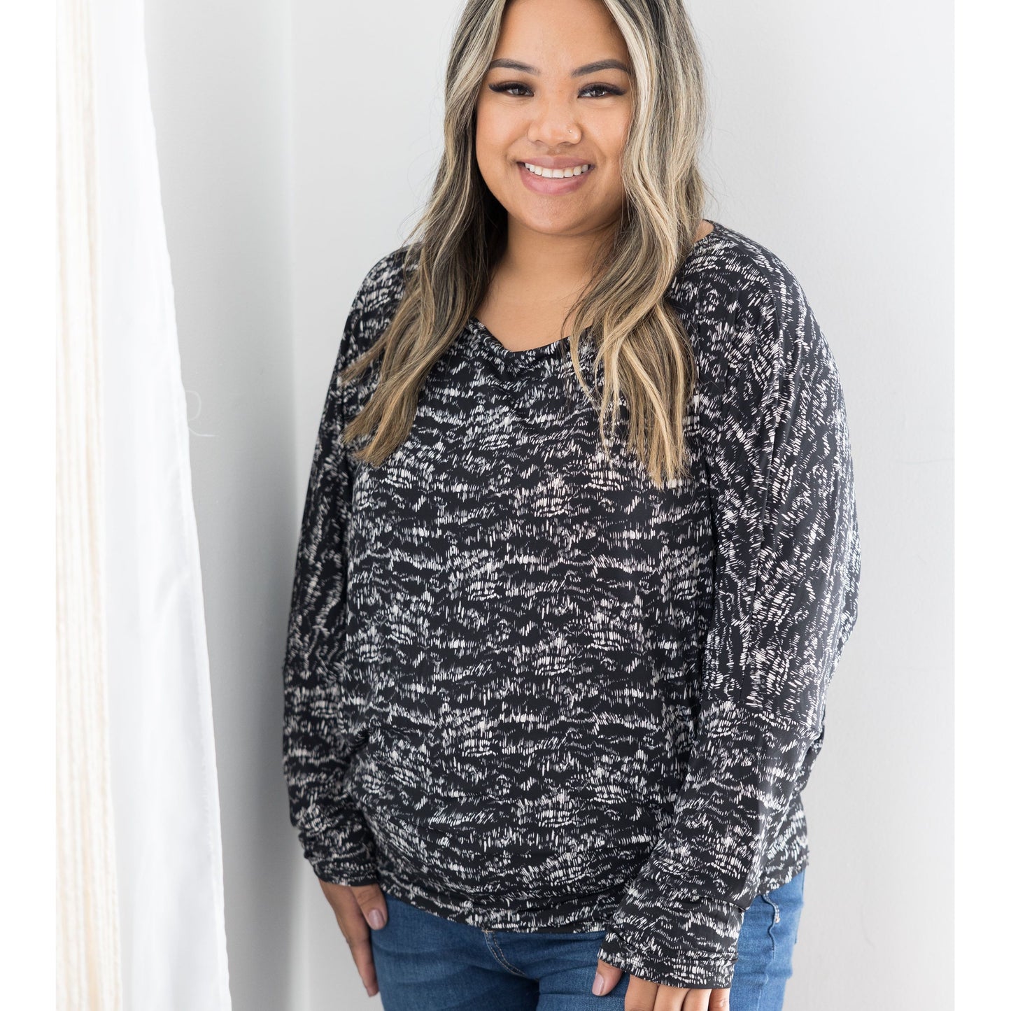 Salt & Pepper Long Sleeve Dolman