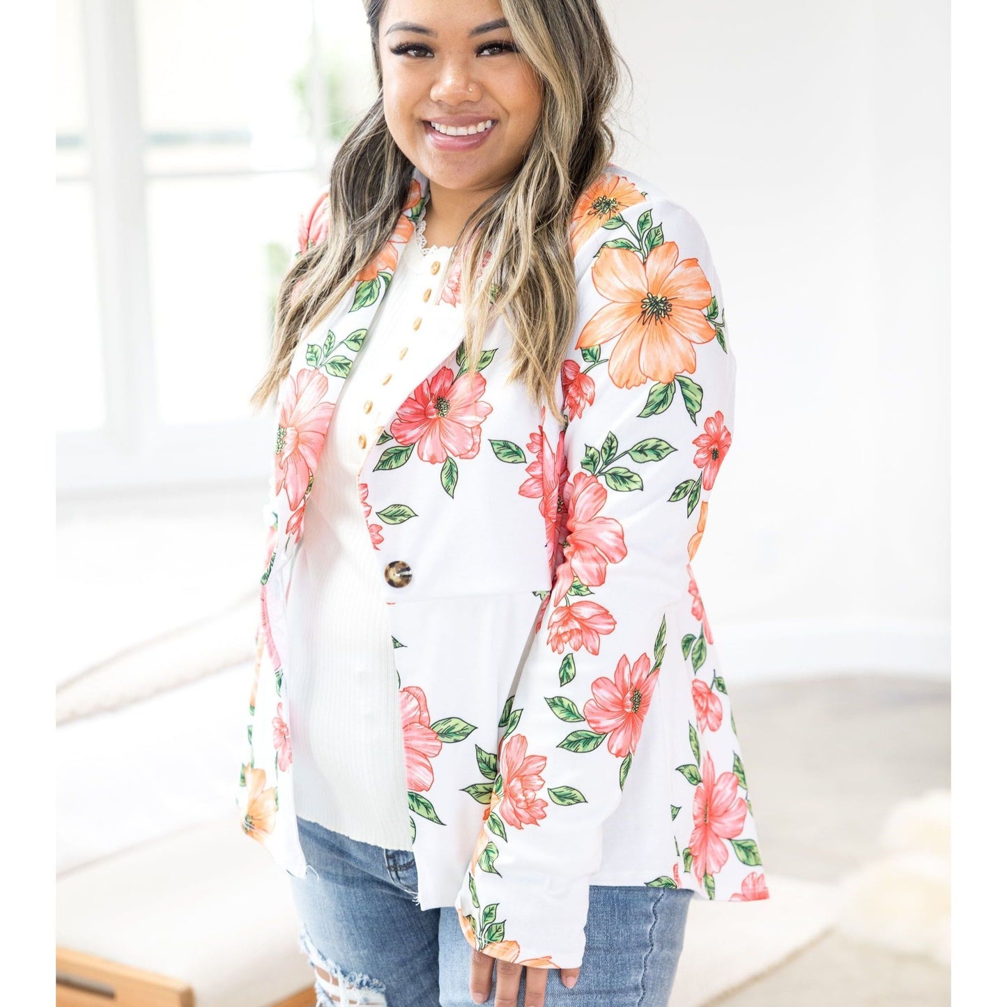 Cheerful Floral Blazer