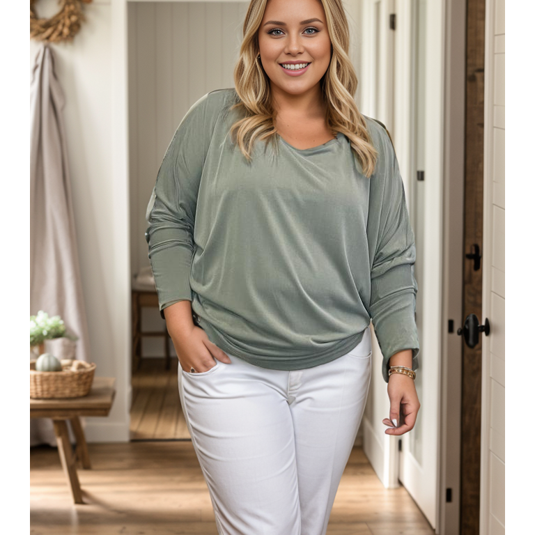 Dusty Olive Long Sleeve Dolman