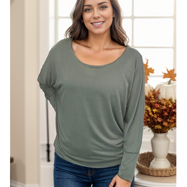 Dusty Olive Long Sleeve Dolman