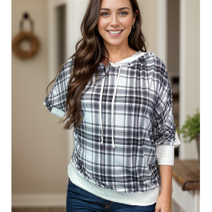 Check Me Out 3/4 Sleeve Hoodie