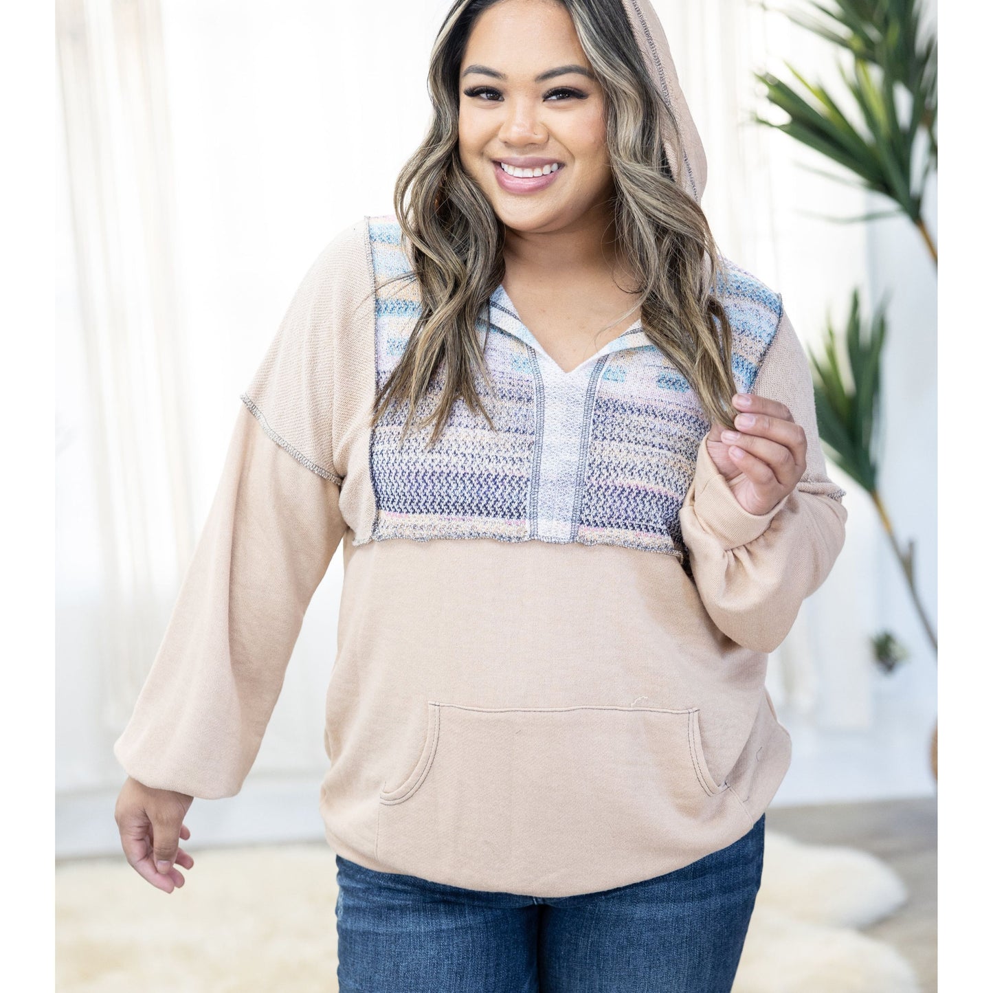 Digital Vibing Taupe Hoodie