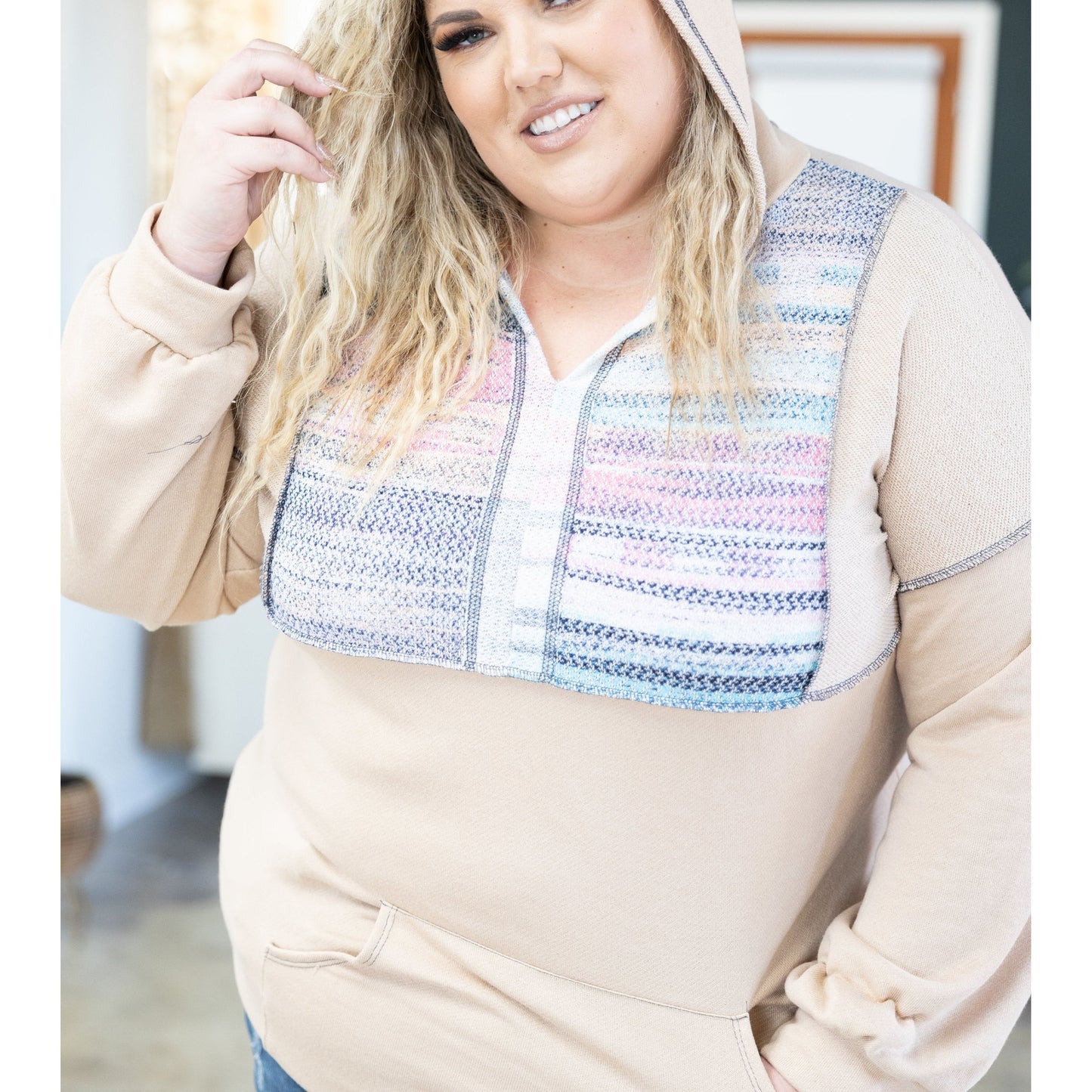 Digital Vibing Taupe Hoodie