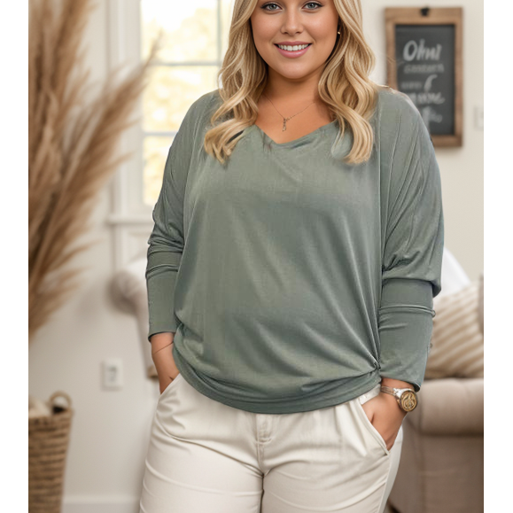 Dusty Olive Long Sleeve Dolman