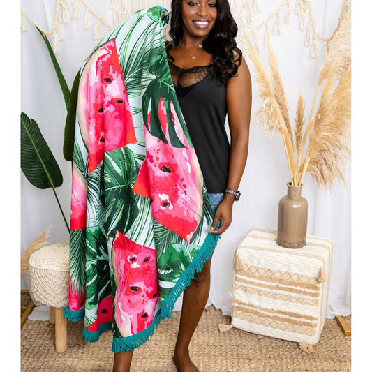 Circular Beach Towel - Watermelon